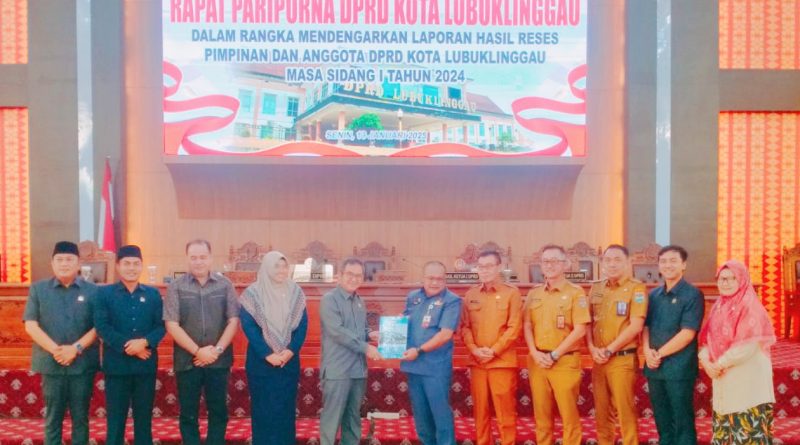 DPRD Kota Lubuk Linggau Gelar Rapat Paripurna Dalam Rangka Mendengarkan Laporan Hasil Reses