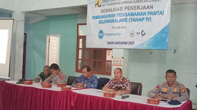 BBWS Citanduy Gelar Sosialisasi Pembangunan Pengamanan Pantai Bojongsalawe Tahap VI di Desa Sukaresik 